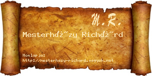 Mesterházy Richárd névjegykártya